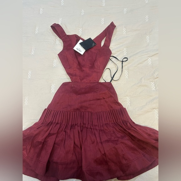 Aje audette pleated Red mini dress Womens size 2 - Picture 14 of 15